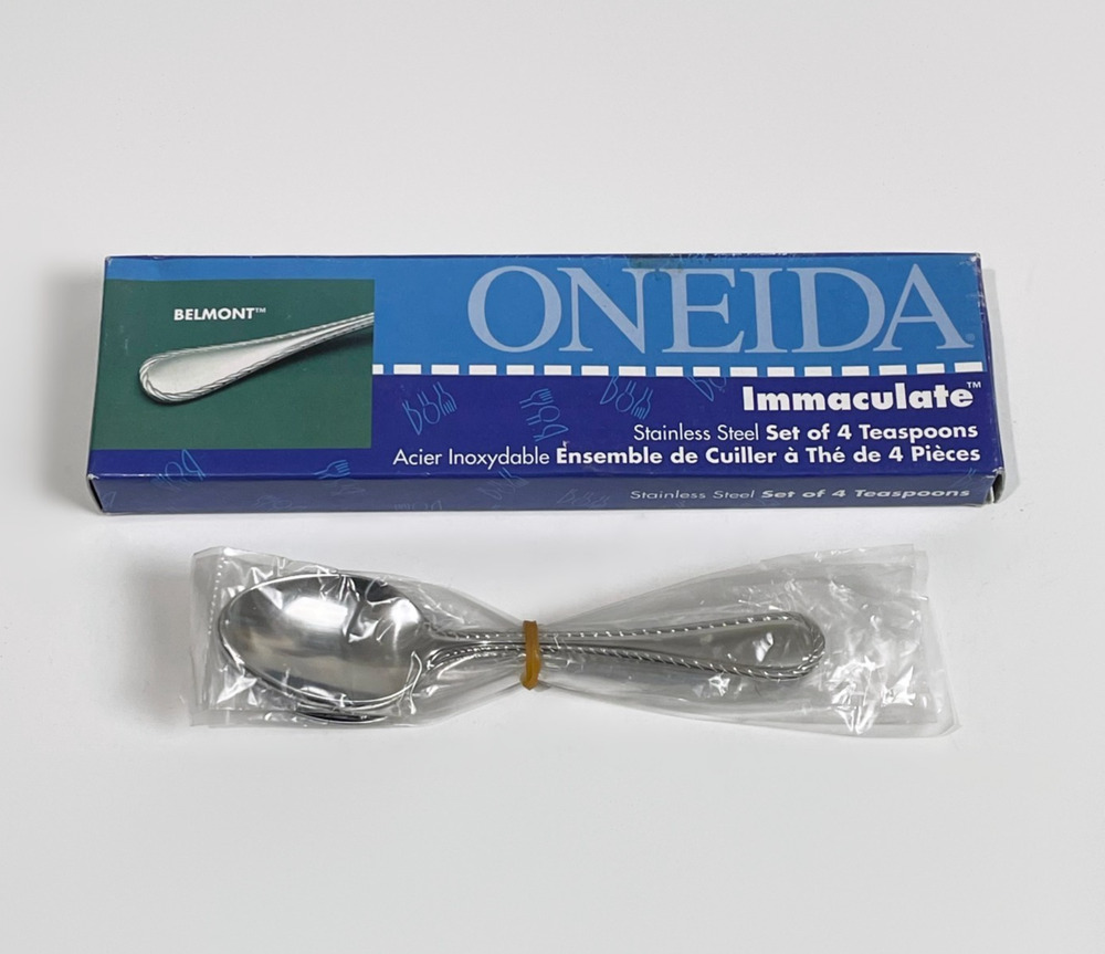 Oneida Belmont Immaculate Stainless Steel Set of 4 Teaspoons
